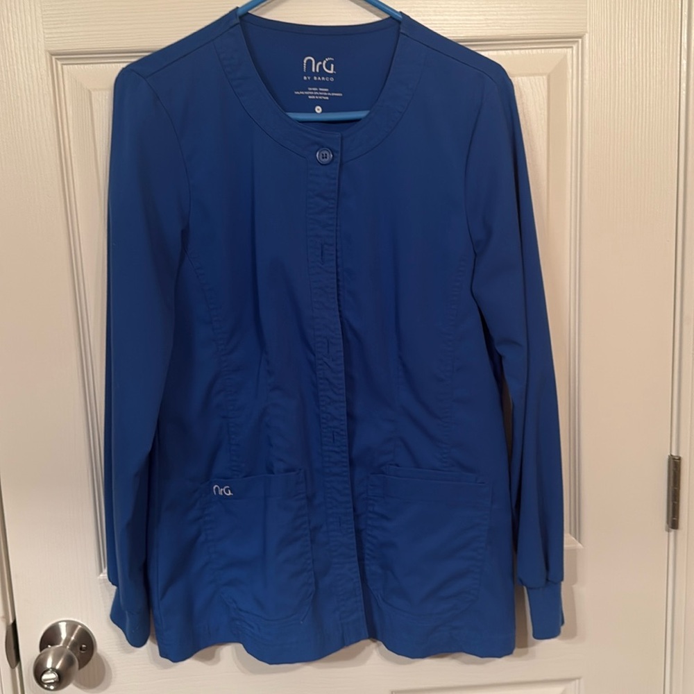 Scrub jacket. Royal blue